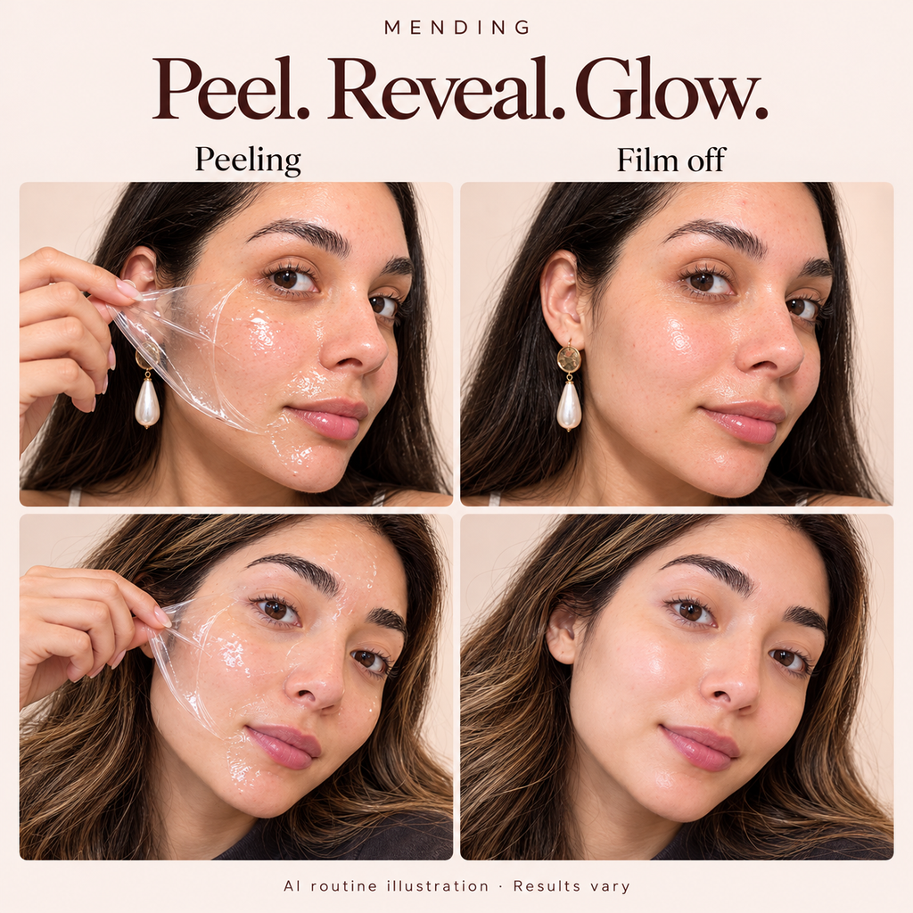 Peel, reveal, glow: overnight wrapping mask peeling off