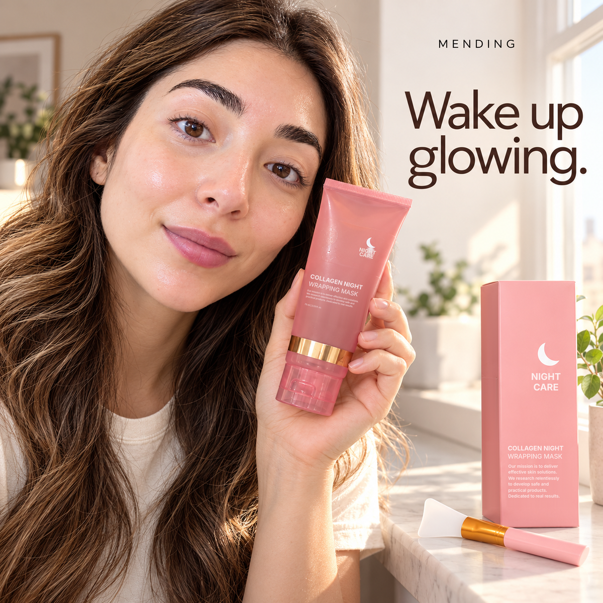 Brush on. Sleep. Peel.
