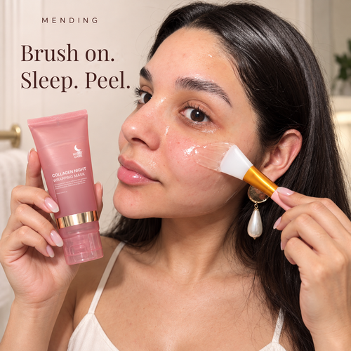 Brush on, sleep, peel: applying the overnight mask with the brush